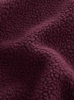 Burgundy Red Quarter Zip Borg Fleece
