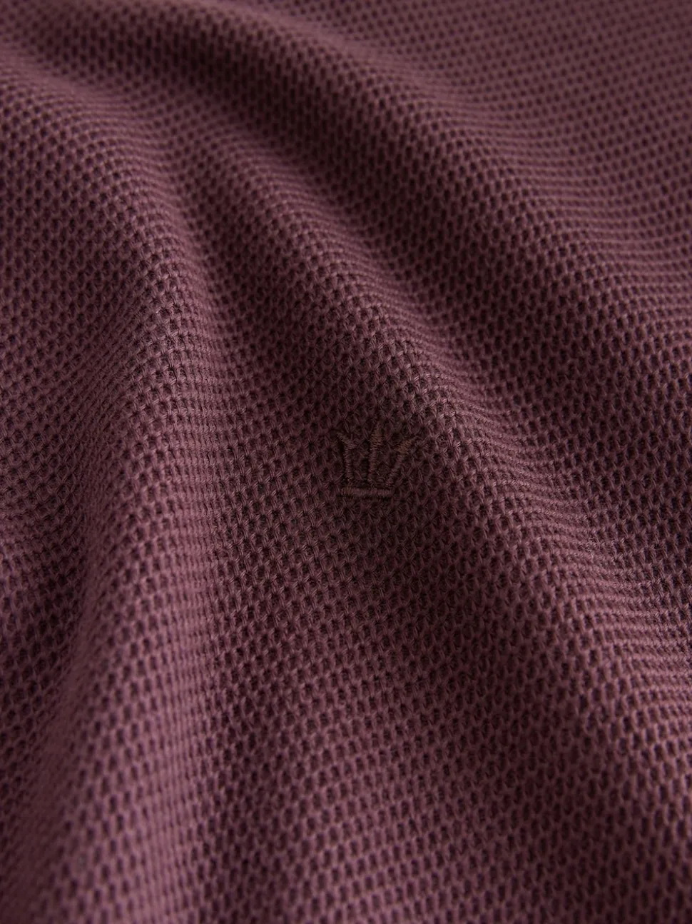 Burgundy Red Regular Fit & 100% Cotton Textured Tipped T-Shirt