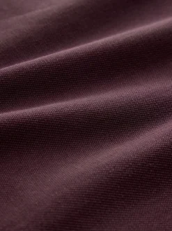 Burgundy Red Regular Fit Long Sleeve Pique Polo Shirt