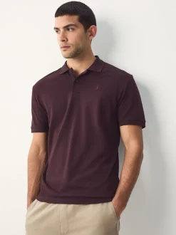 Burgundy Red Regular Fit Short Sleeve Pique Polo Shirt