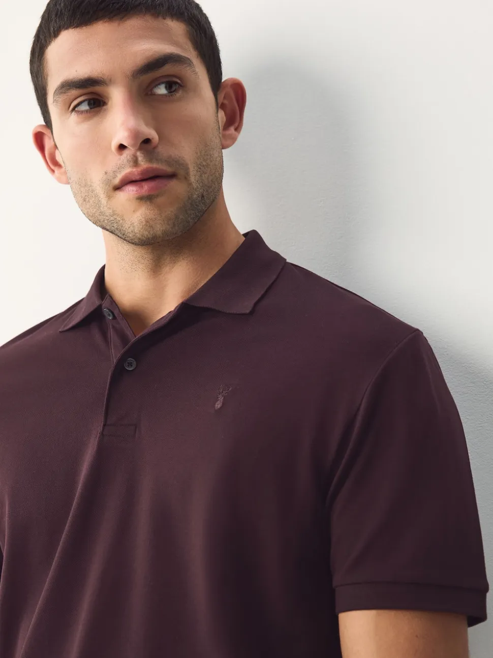 Burgundy Red Regular Fit Short Sleeve Pique Polo Shirt