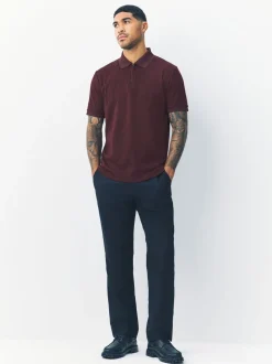 Burgundy Red Regular Fit N.Premium Smart Jaquard Polo Shirt