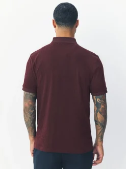 Burgundy Red Regular Fit N.Premium Smart Jaquard Polo Shirt