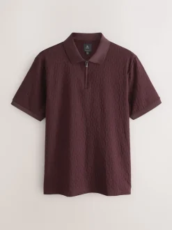 Burgundy Red Regular Fit N.Premium Smart Jaquard Polo Shirt