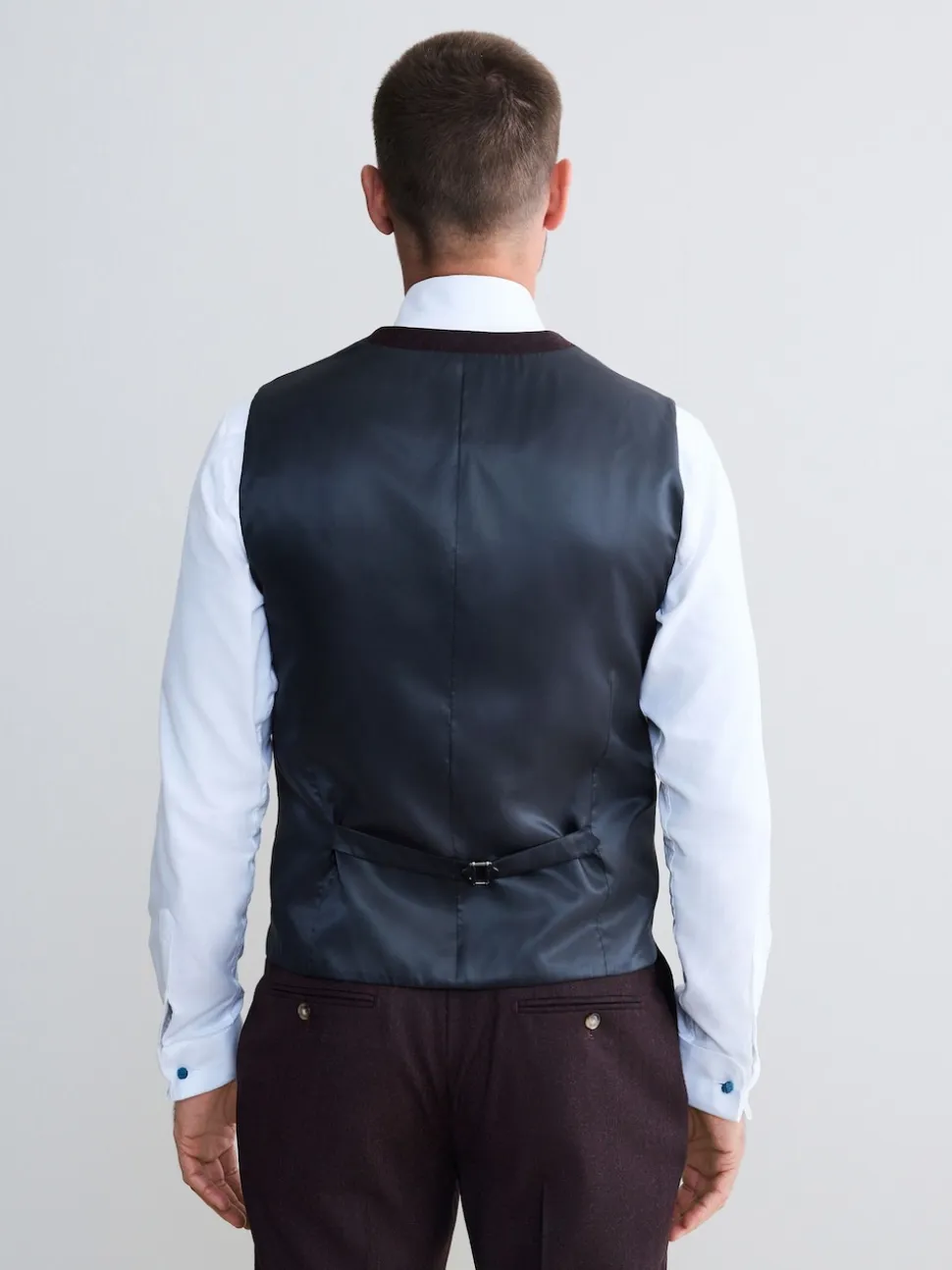 Burgundy Red Signature Zignone Italian Wool Cashmere Blend Flannel Suit Waistcoat