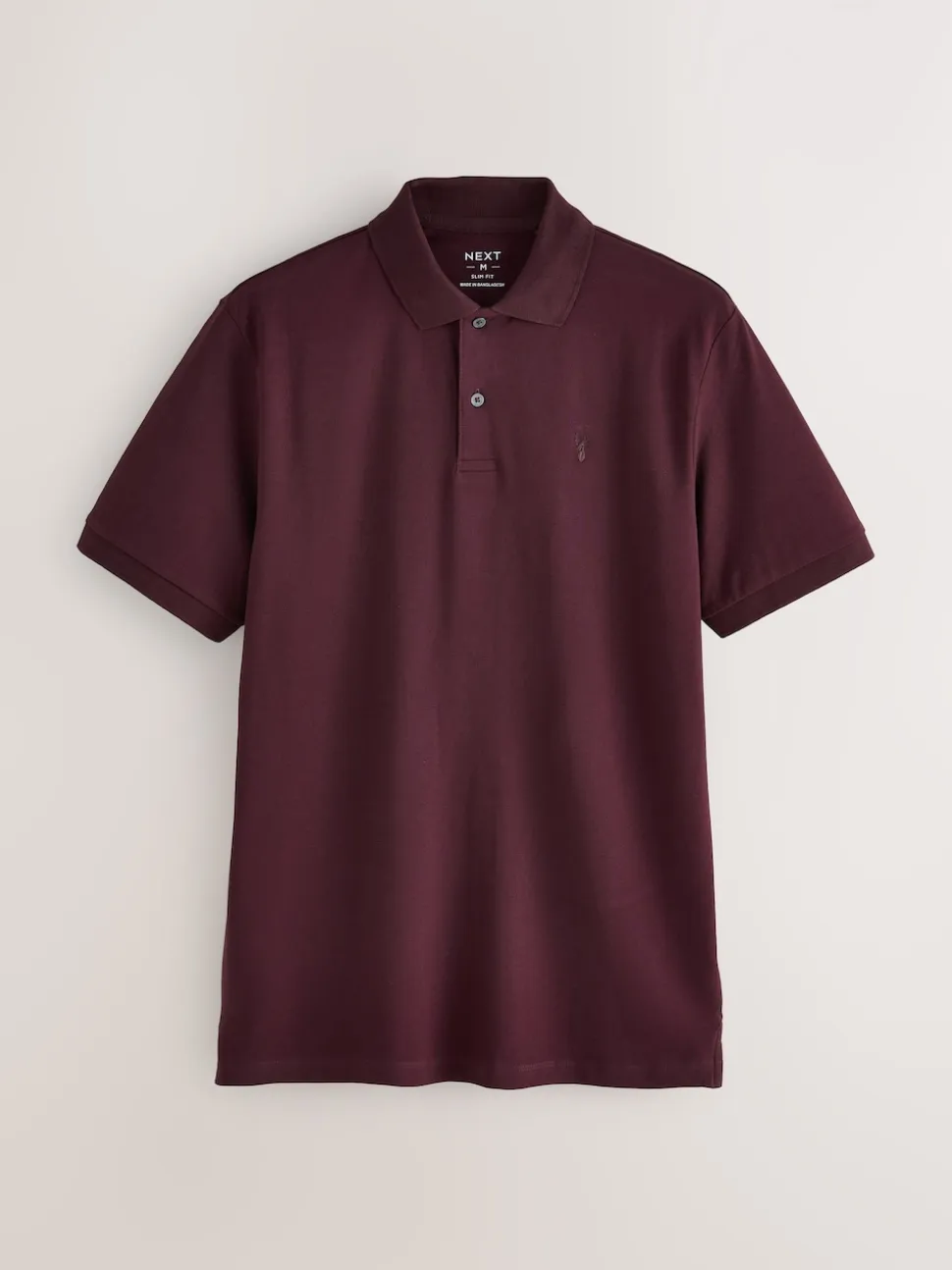 Burgundy Red Slim Fit Short Sleeve Pique Polo Shirt