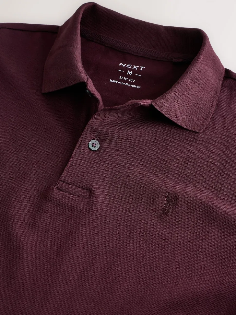 Burgundy Red Slim Fit Short Sleeve Pique Polo Shirt