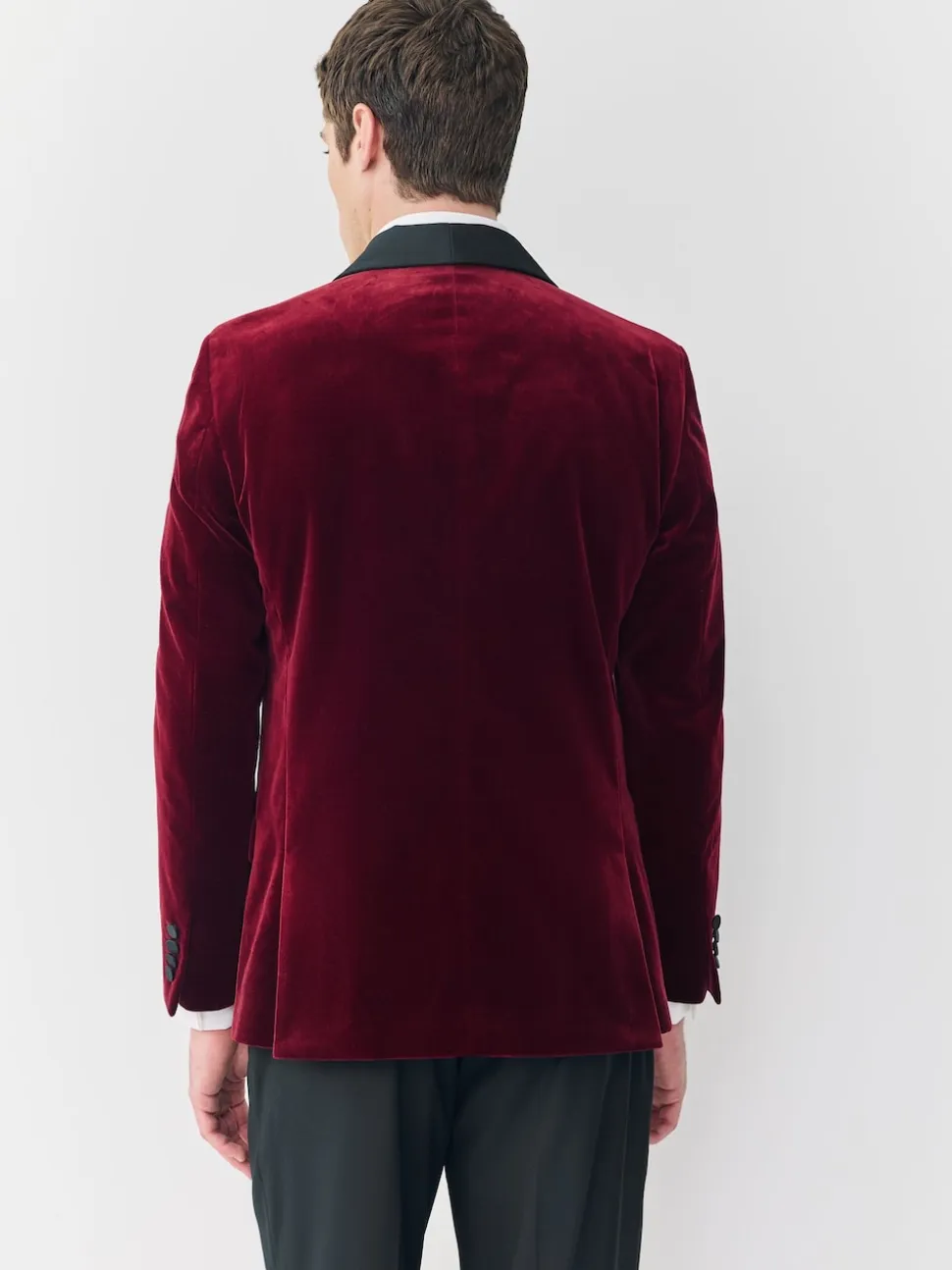 Burgundy Red Slim Fit Signature Pontoglio Italian Velvet Blazer With Shawl Lapel