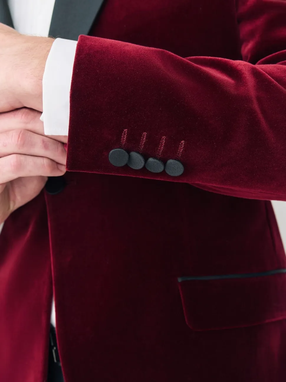 Burgundy Red Slim Fit Signature Pontoglio Italian Velvet Blazer With Shawl Lapel