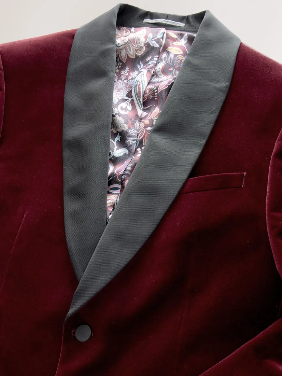 Burgundy Red Slim Fit Signature Pontoglio Italian Velvet Blazer With Shawl Lapel