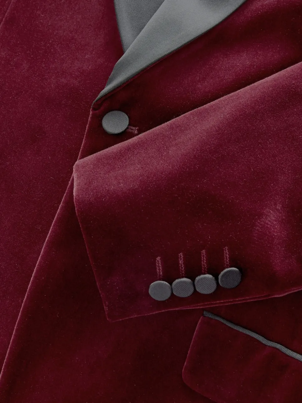 Burgundy Red Slim Fit Signature Pontoglio Italian Velvet Blazer With Shawl Lapel