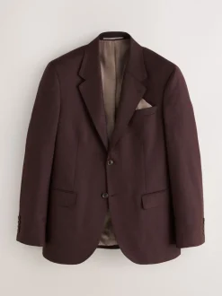 Burgundy Red Slim Fit Signature Zignone Italian Wool Cashmere Blend Flannel Suit Jacket