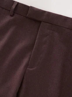 Burgundy Red Slim Fit Signature Zignone Italian Wool Cashmere Blend Flannel Suit Trousers