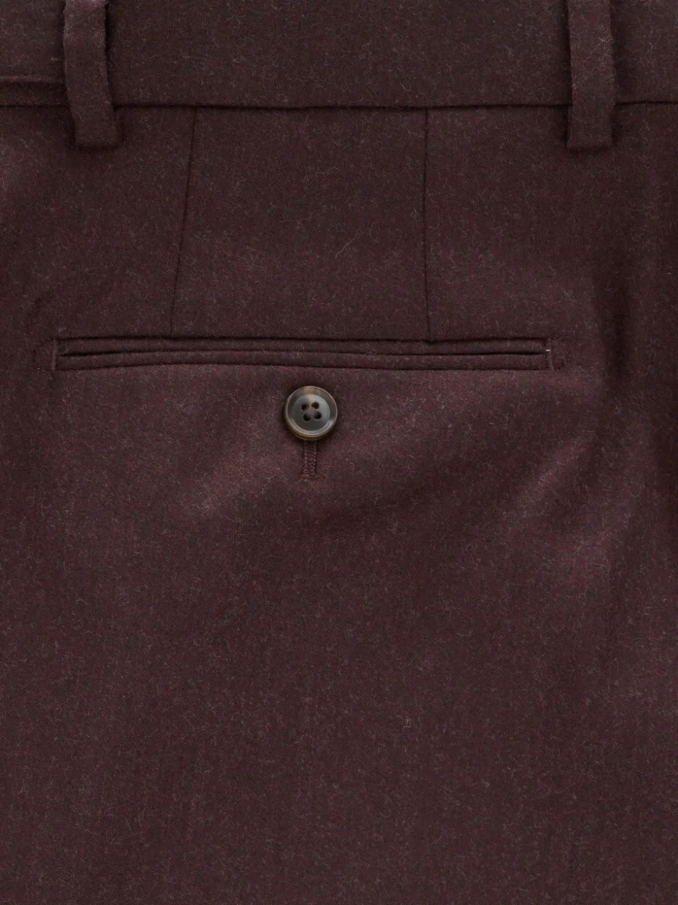 Burgundy Red Slim Fit Signature Zignone Italian Wool Cashmere Blend Flannel Suit Trousers