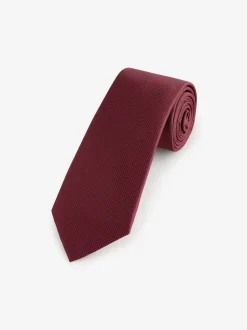 Burgundy Red Slim Textured Tie