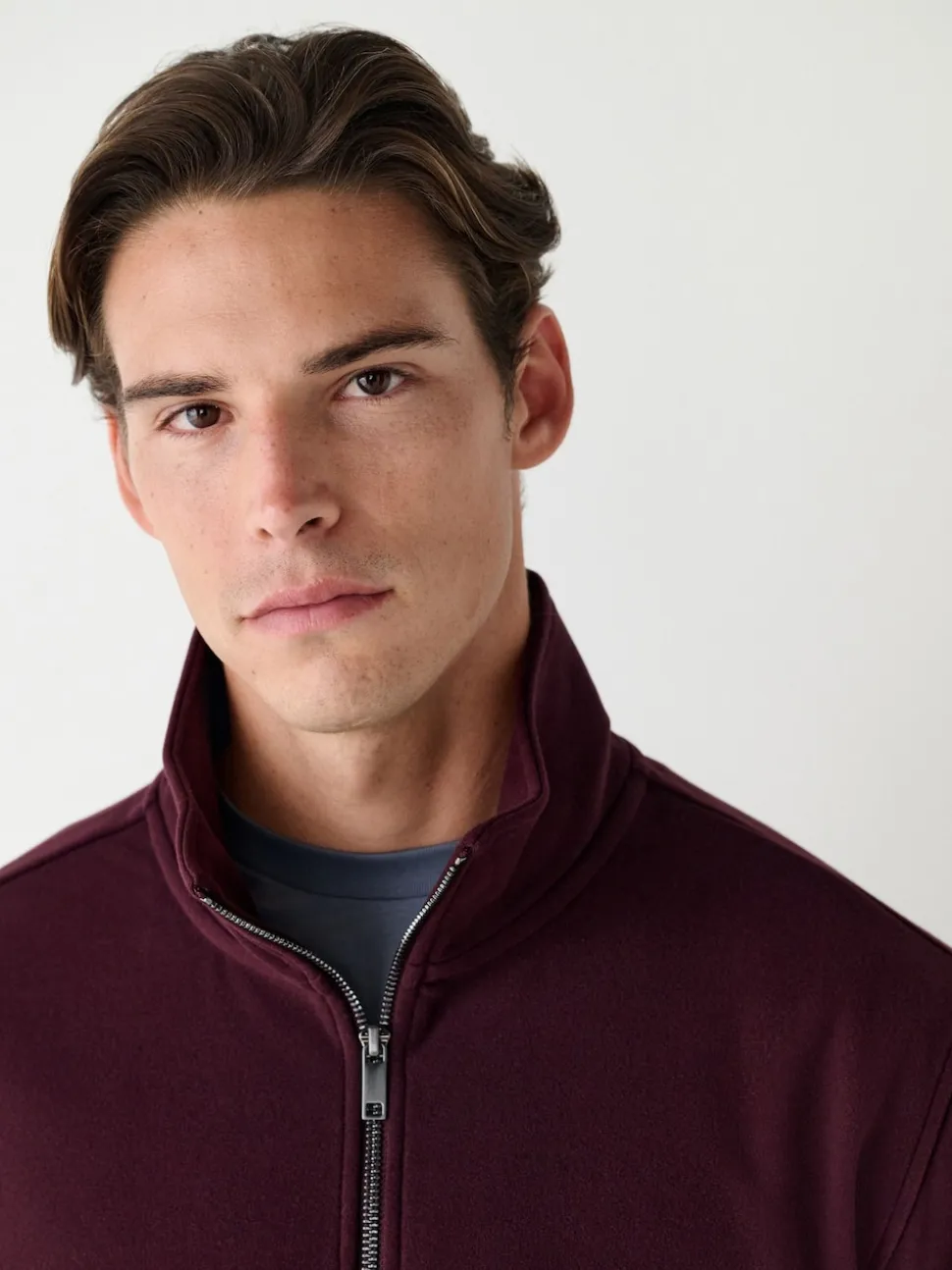 Burgundy Red Soft Touch Quarter Zip Neck Fleece