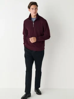 Burgundy Red Soft Touch Quarter Zip Neck Fleece