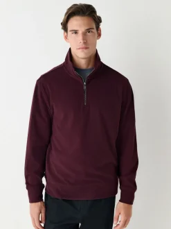 Burgundy Red Soft Touch Quarter Zip Neck Fleece