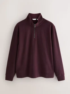 Burgundy Red Soft Touch Quarter Zip Neck Fleece