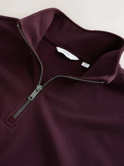Burgundy Red Soft Touch Quarter Zip Neck Fleece