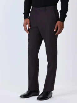 Burgundy Red Tailored Fit Tuxedo Suit Trousers