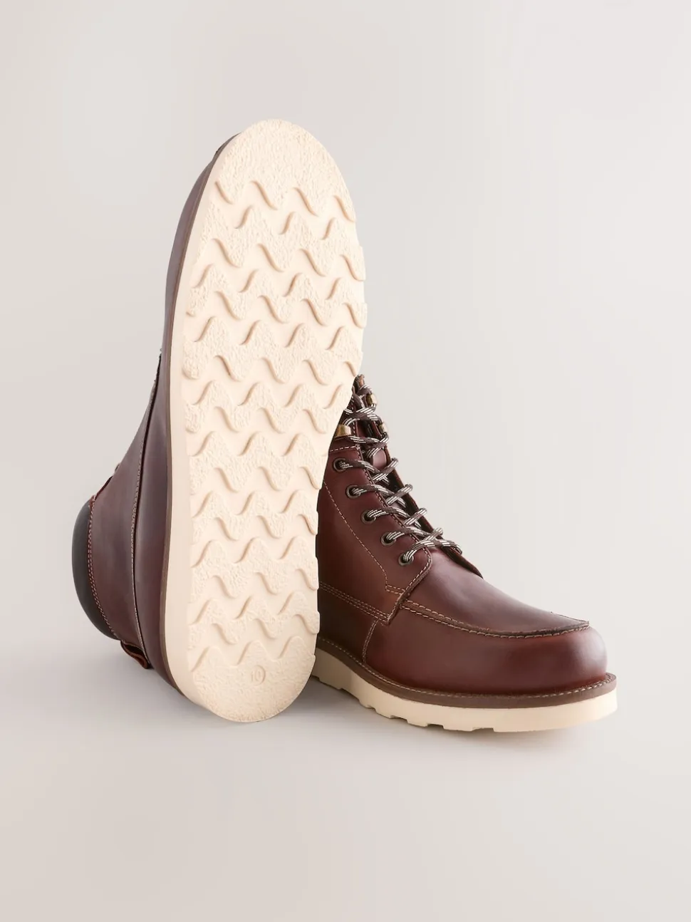 Burgundy Red Tall Apron Wedge Boots