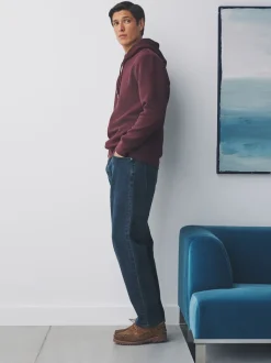 Burgundy Red Textured Overhead Hoodie