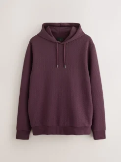 Burgundy Red Textured Overhead Hoodie