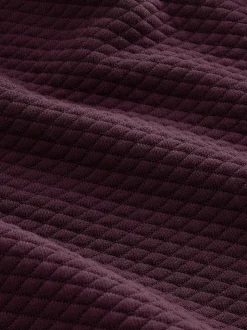 Burgundy Red Textured Overhead Hoodie