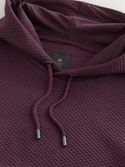 Burgundy Red Textured Overhead Hoodie