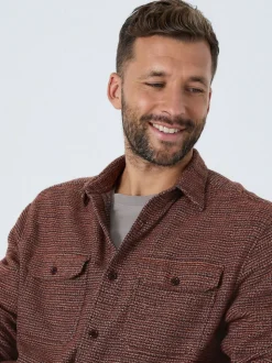 Burgundy Red Textured Shacket Overshirt