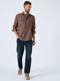 Burgundy Red Textured Shacket Overshirt