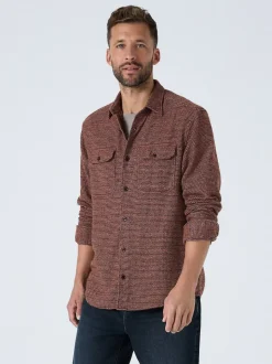 Burgundy Red Textured Shacket Overshirt