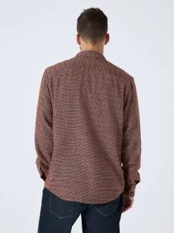 Burgundy Red Textured Shacket Overshirt