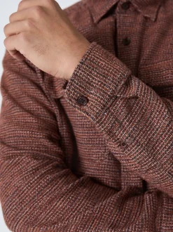 Burgundy Red Textured Shacket Overshirt