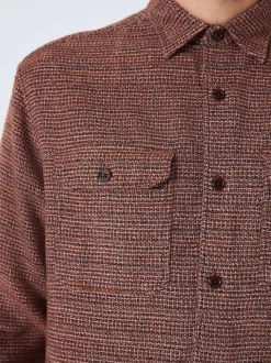 Burgundy Red Textured Shacket Overshirt