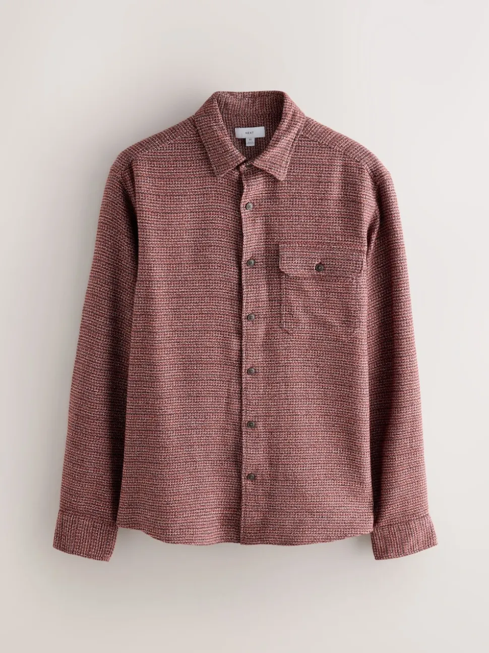Burgundy Red Textured Shacket Overshirt