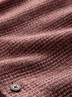 Burgundy Red Textured Shacket Overshirt