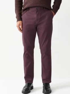 Burgundy Slim Fit Stretch Chinos Trousers