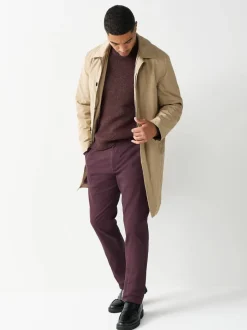 Burgundy Slim Fit Stretch Chinos Trousers