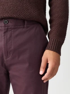 Burgundy Slim Fit Stretch Chinos Trousers