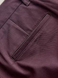 Burgundy Slim Fit Stretch Chinos Trousers