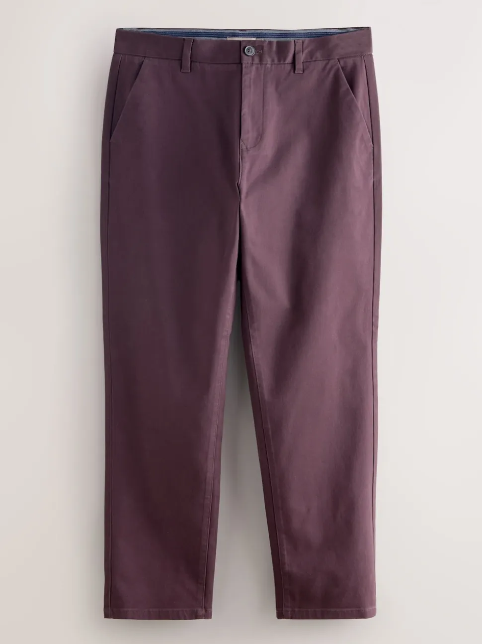 Burgundy Straight Fit Stretch Chinos Trousers