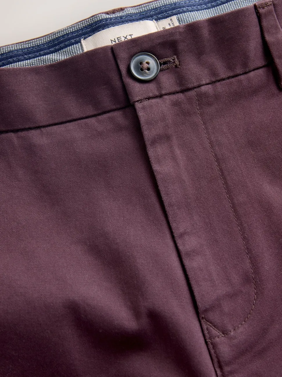 Burgundy Straight Fit Stretch Chinos Trousers