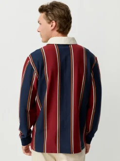 Burgundy/Navy Blue Stripe Rugby Shirt