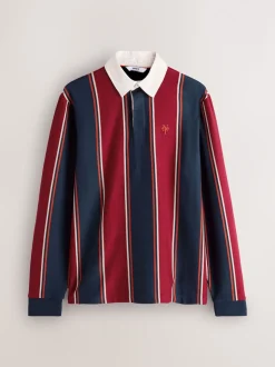 Burgundy/Navy Blue Stripe Rugby Shirt
