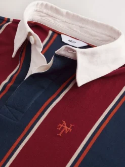 Burgundy/Navy Blue Stripe Rugby Shirt