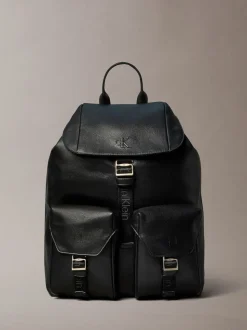 Calvin Klein Black Cargo Top Flap Backpack