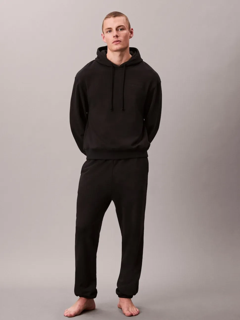 Calvin Klein Black Cotton Terry Blend Lounge Joggers