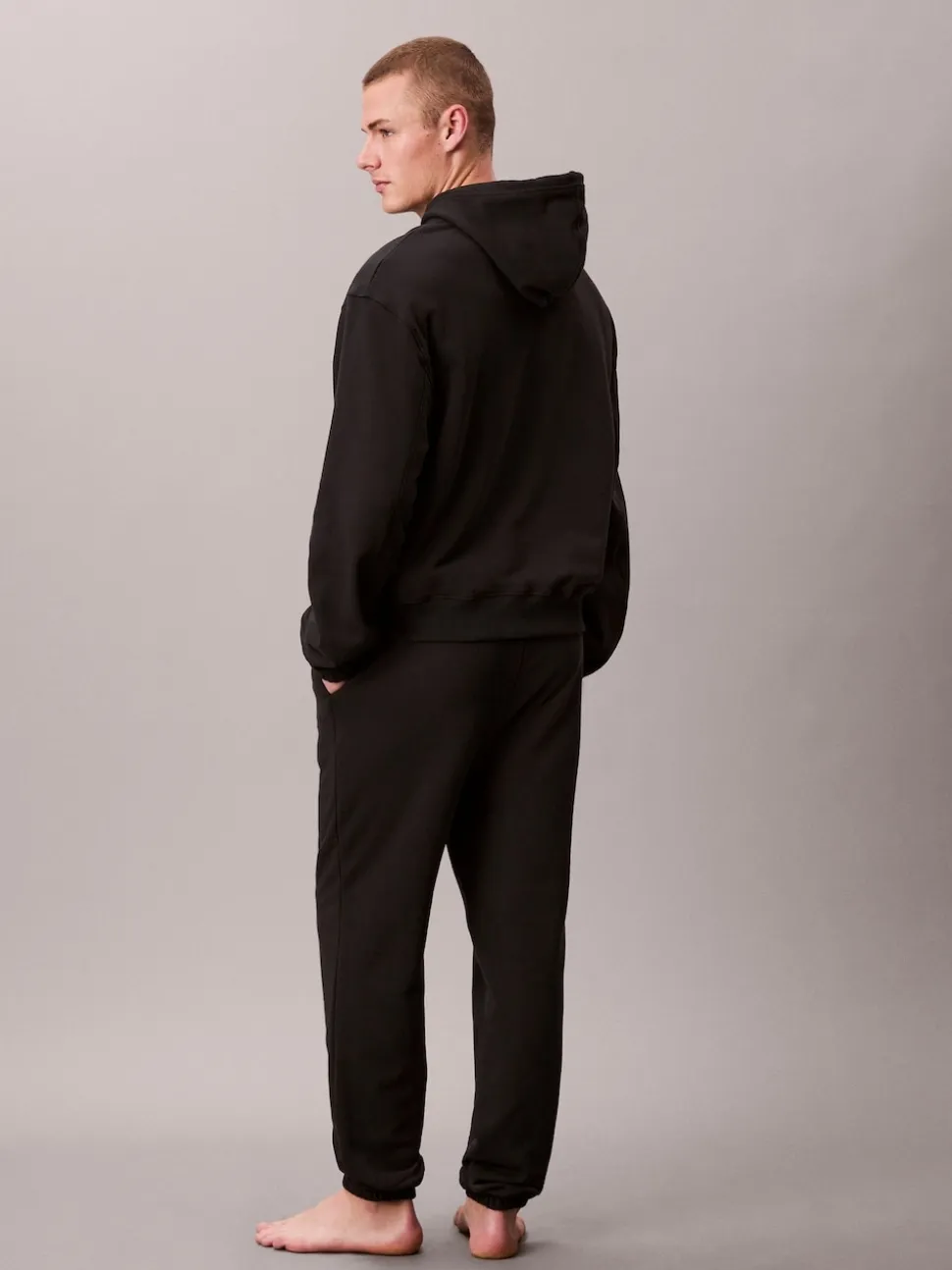 Calvin Klein Black Cotton Terry Blend Lounge Joggers